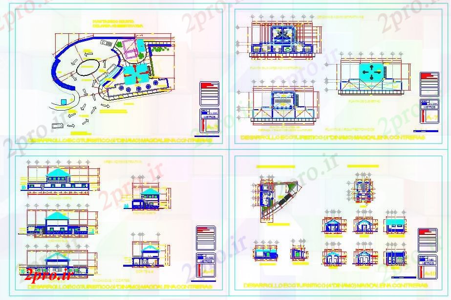 دانلود نقشه هتل - رستوران - اقامتگاه هتل جزئیات طراحی 10 در 25 متر (کد52038)