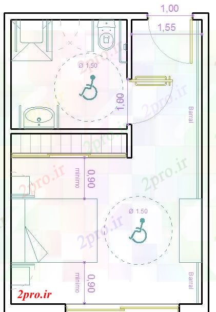 دانلود نقشه اتاق خواب مستر دار تخت طراحی طرحی اتاق 4 در 7 متر (کد52057)