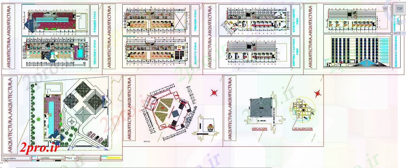 دانلود نقشه هتل - رستوران - اقامتگاه هتل پروژه طراحی طرح 15 در 50 متر (کد52074)