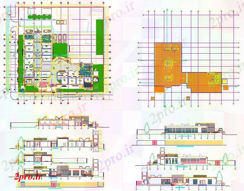 دانلود نقشه بیمارستان - درمانگاه - کلینیک طرحی بیمارستان کوچک 53 در 69 متر (کد52087)