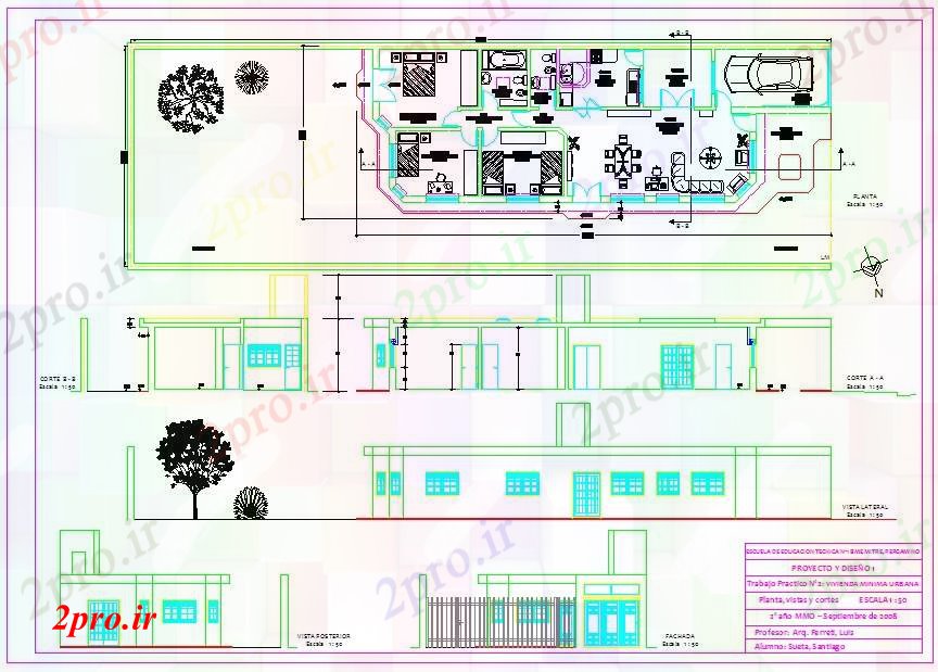 دانلود نقشه مسکونی ، ویلایی ، آپارتمان مجلس پرونده جزئیات 8 در 22 متر (کد52098)