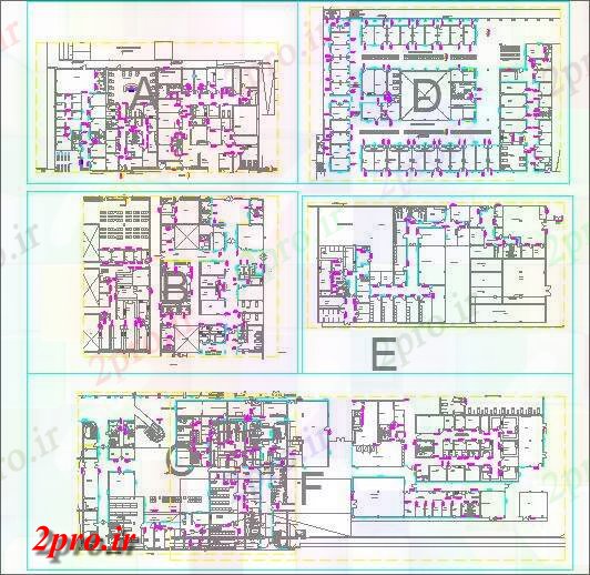 دانلود نقشه بیمارستان - درمانگاه - کلینیک پروژه طرحی بیمارستان 44 در 65 متر (کد52169)