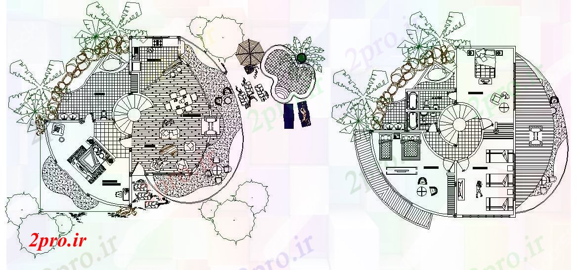 دانلود نقشه خانه های کوچک ، نگهبانی ، سازمانی - طرحی جزئیات ویلا نوع خانه های ویلایی 13 در 16 متر (کد52177)