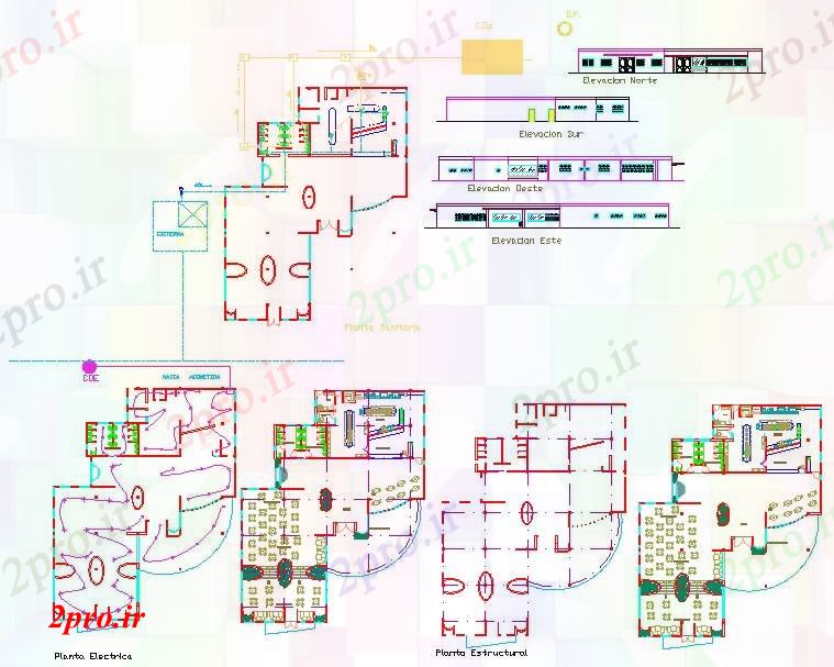 دانلود نقشه دانشگاه ، آموزشکده ، موسسه - جزئیات طرحی فنی 31 در 38 متر (کد52178)
