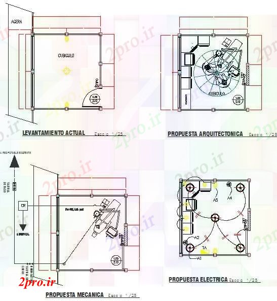 دانلود نقشه بیمارستان - درمانگاه - کلینیک طراحی کلینیک دندانپزشکی 3 در 3 متر (کد52188)