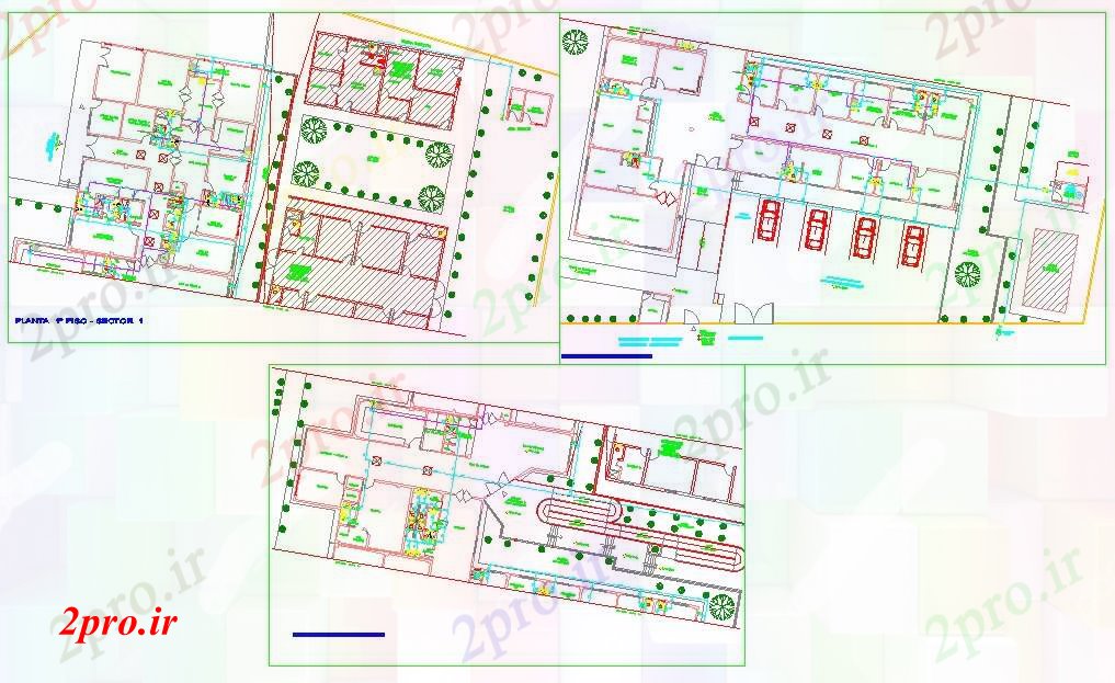 دانلود نقشه بیمارستان - درمانگاه - کلینیک مرکز بهداشت بیمارستان 22 در 37 متر (کد52201)
