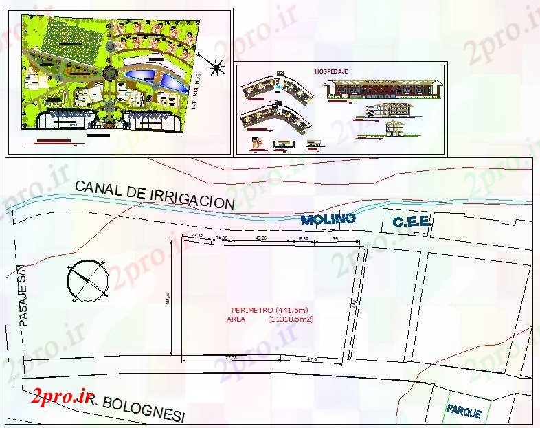 دانلود نقشه هایپر مارکت - مرکز خرید - فروشگاه طرحی مرکز تفریحی 7 در 53 متر (کد52202)