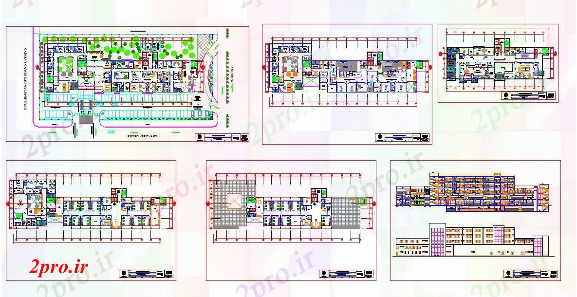 دانلود نقشه بیمارستان - درمانگاه - کلینیک طرحی جزئیات بیمارستان عمومی 33 در 100 متر (کد52205)