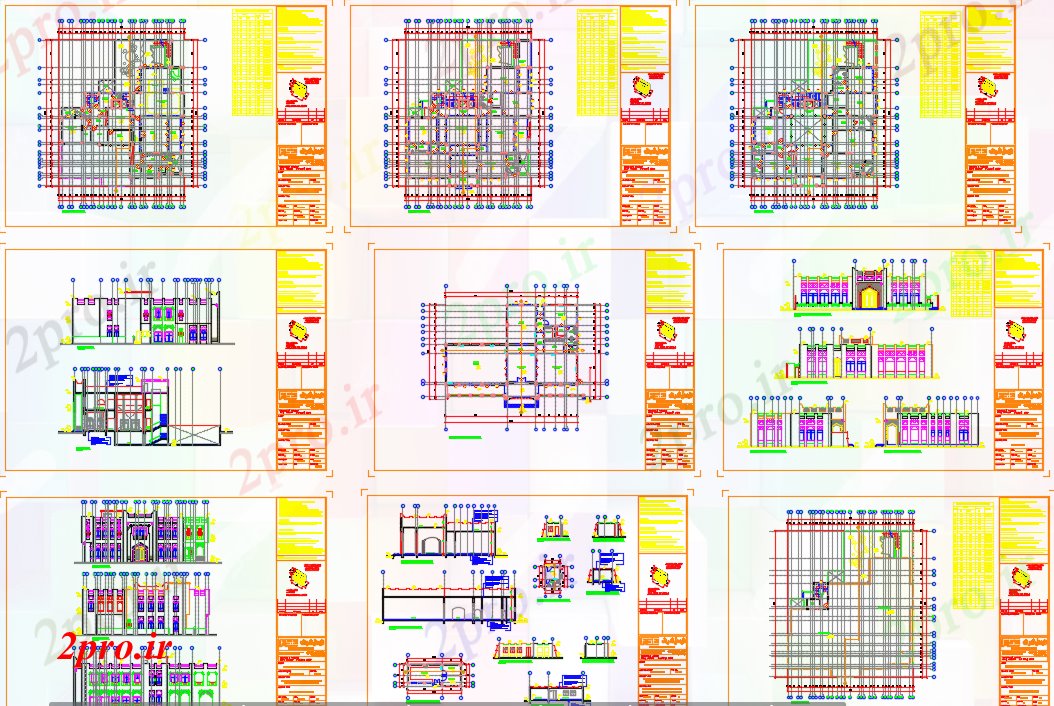 دانلود نقشه خانه های کوچک ، نگهبانی ، سازمانی - ویلا و مجلس 30 در 35 متر (کد52211)