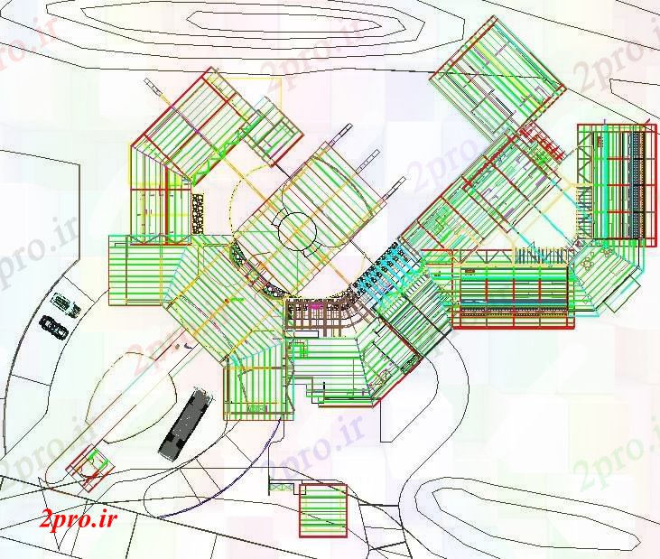 دانلود نقشه هایپر مارکت  - مرکز خرید - فروشگاه طرحی جزئیات مجتمع (کد52212)
