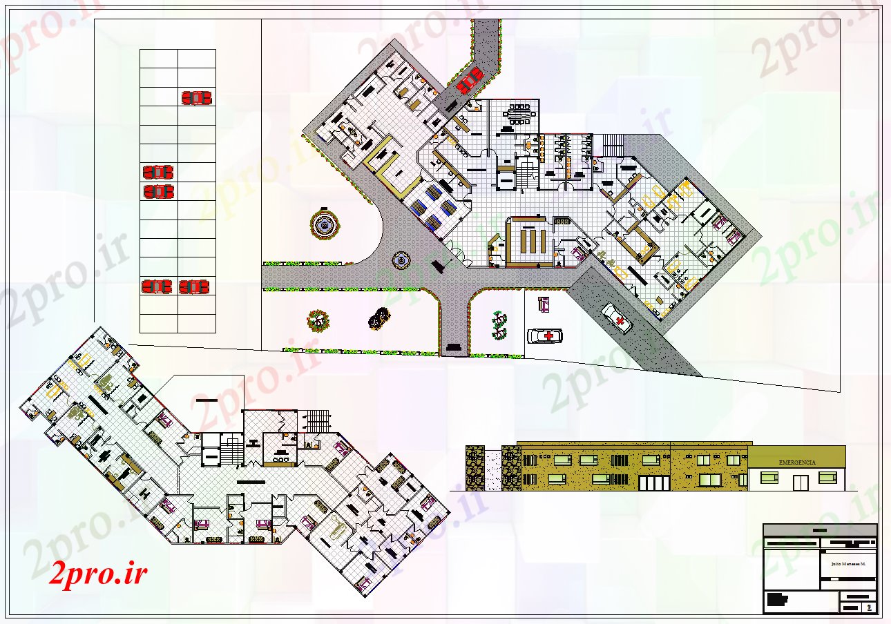 دانلود نقشه بیمارستان - درمانگاه - کلینیک طرحی کلینیک طراحی نشیمن 22 در 49 متر (کد52233)