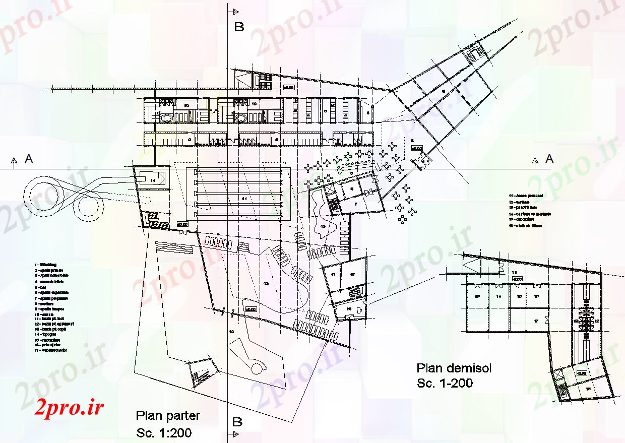 دانلود نقشه هتل - رستوران - اقامتگاه توچال رستوران طراحی 25 در 28 متر (کد52234)