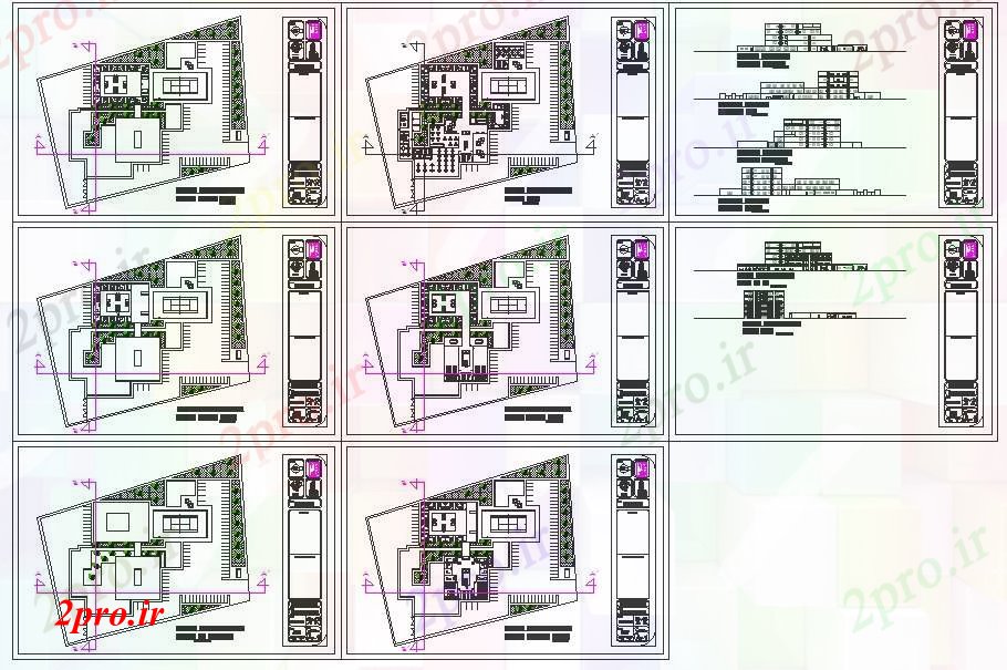 دانلود نقشه هتل - رستوران - اقامتگاه مدرن هتل ساختمان 86 در 86 متر (کد52273)