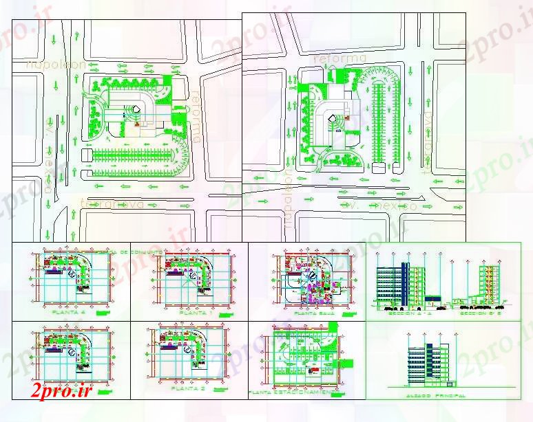 دانلود نقشه بیمارستان - درمانگاه - کلینیک Mediacal ساختمان بیمارستان 36 در 48 متر (کد52292)