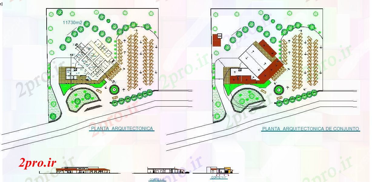 دانلود نقشه بیمارستان - درمانگاه - کلینیک طرحی کلینیک و جزئیات نما 28 در 39 متر (کد52363)