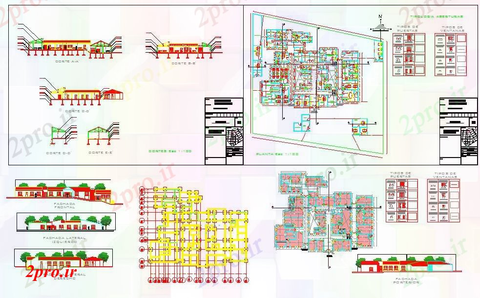 دانلود نقشه بیمارستان - درمانگاه - کلینیک طراحی بیمارستان 35 در 49 متر (کد52367)