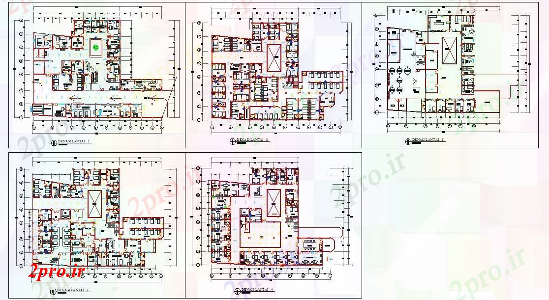 دانلود نقشه بیمارستان - درمانگاه - کلینیک بیمارستان مدرن جزئیات 36 در 47 متر (کد52368)