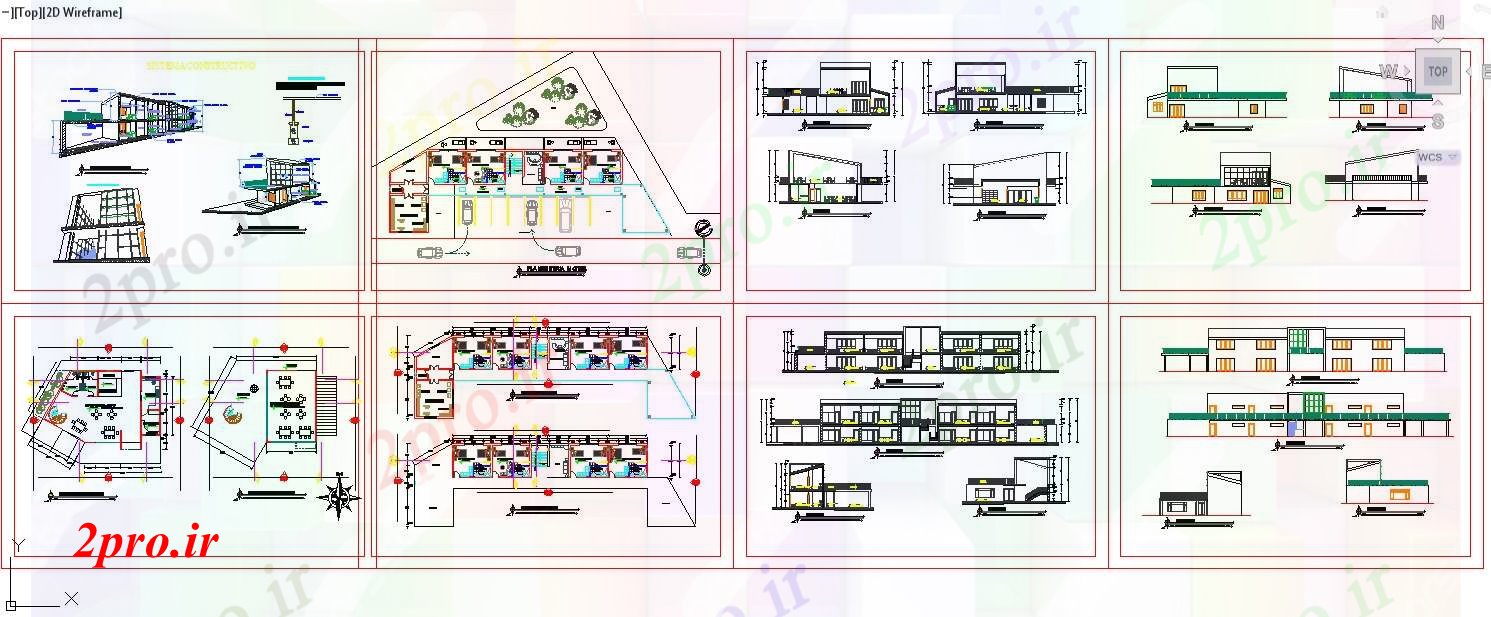 دانلود نقشه هتل - رستوران - اقامتگاه هتل با طرحی رستوران 14 در 37 متر (کد52370)