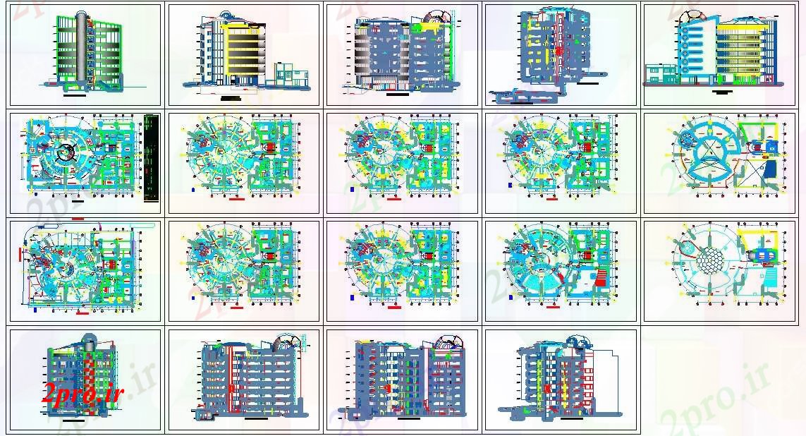 دانلود نقشه بیمارستان - درمانگاه - کلینیک کلینیک طرحی جزئیات 24 در 38 متر (کد52378)