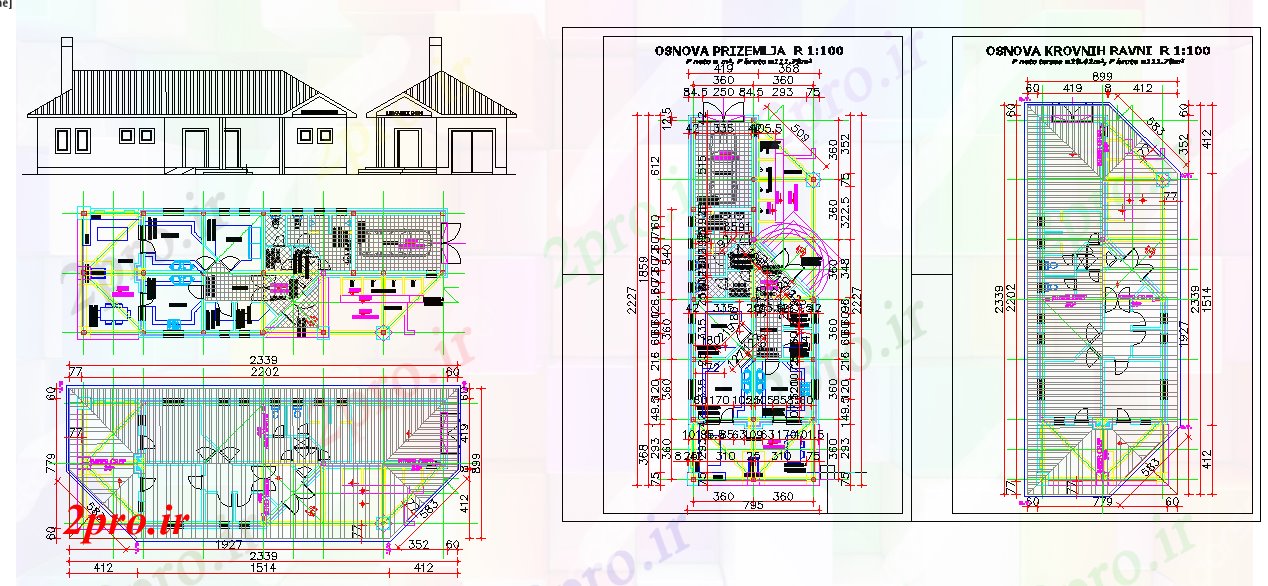دانلود نقشه مسکونی ، ویلایی ، آپارتمان طرحی جزئیات خانه مدرن 8 در 22 متر (کد52382)