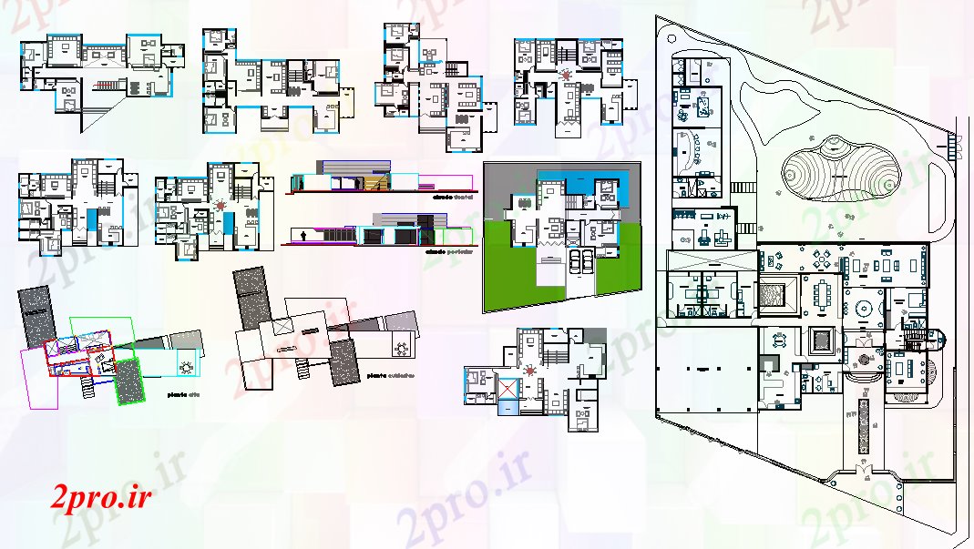دانلود نقشه مسکونی ، ویلایی ، آپارتمان طرحی جزئیات خانه 17 در 21 متر (کد52384)