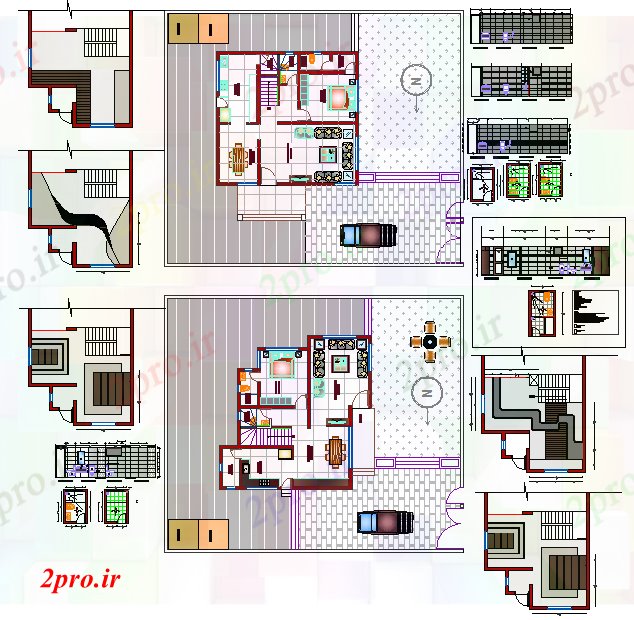 دانلود نقشه داخلی خانه سقف جزئیات طراحی 9 در 10 متر (کد52387)