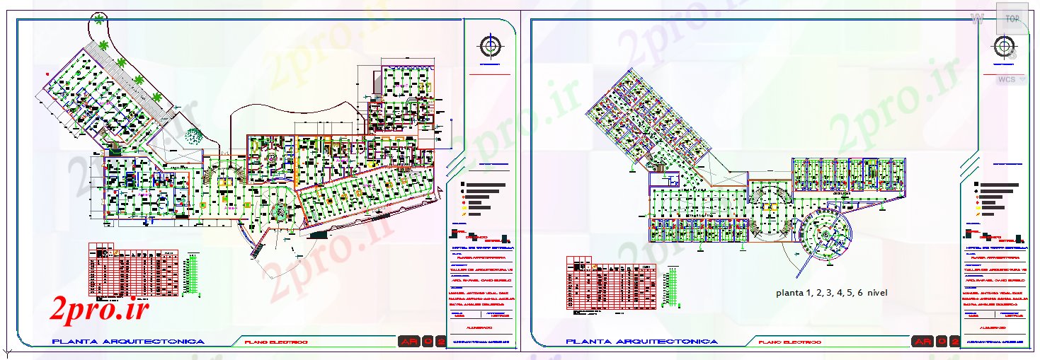 دانلود نقشه برق دراز کردن برای هتل 46 در 141 متر (کد52398)