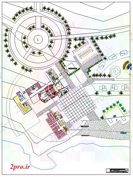 دانلود نقشه هایپر مارکت - مرکز خرید - فروشگاه ساختمان مجتمع تجاری 34 در 96 متر (کد52401)