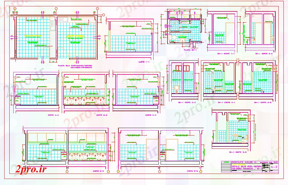 دانلود نقشه مسکونی ، ویلایی ، آپارتمان طرحی جزئیات اتاق 4 در 8 متر (کد52403)