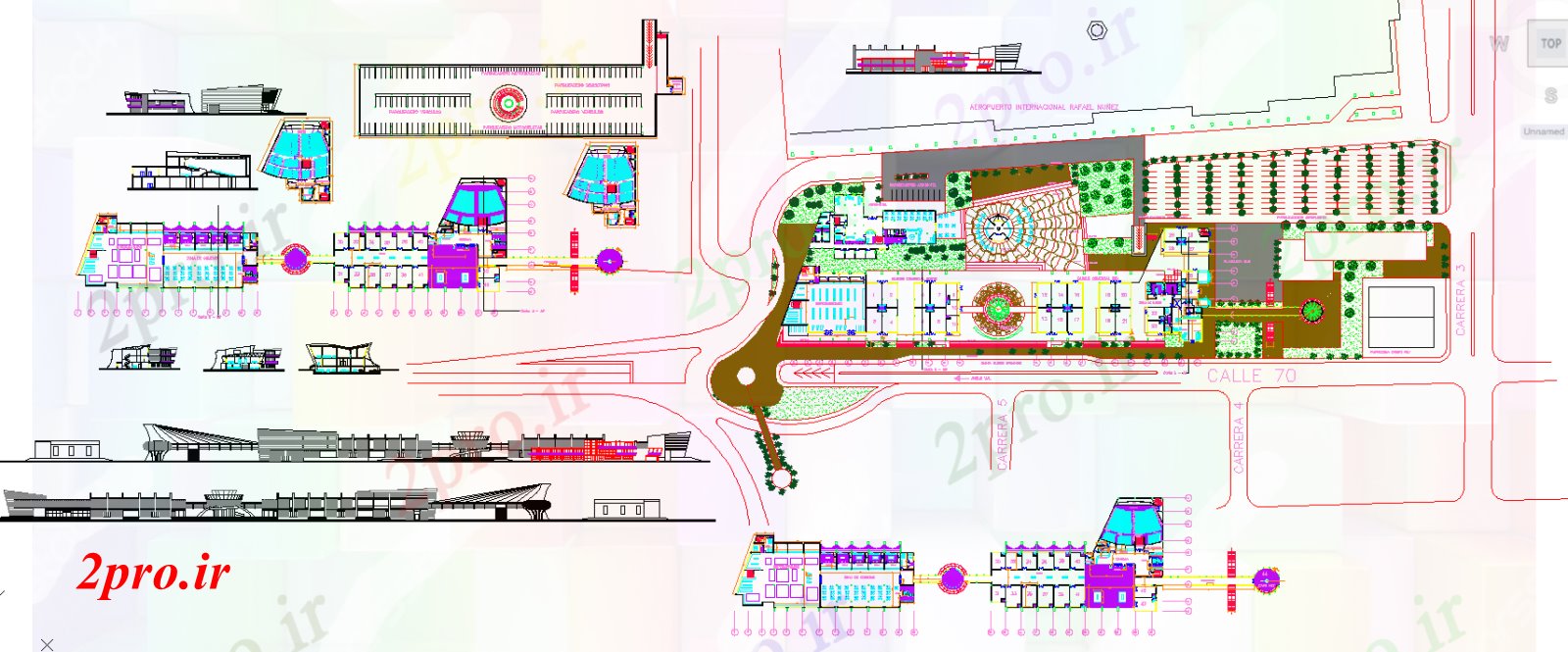 دانلود نقشه هایپر مارکت - مرکز خرید - فروشگاه تجاری طرحی جزئیات مرکز 52 در 199 متر (کد52429)