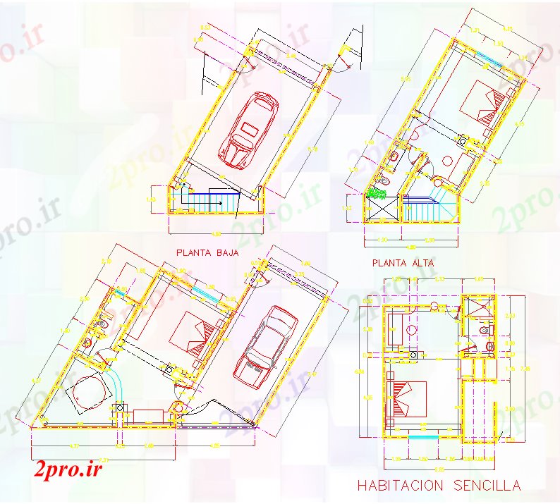 دانلود نقشه حمام مستر طرحی جزئیات اتاق هتل (کد52430)