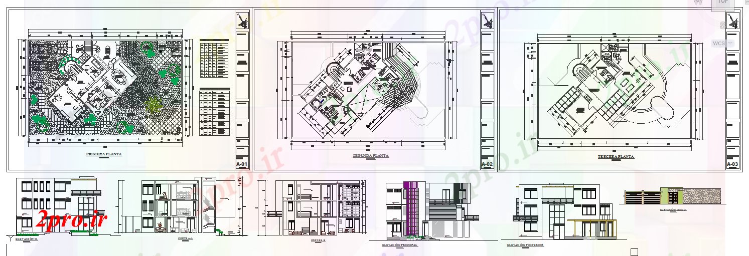 دانلود نقشه مسکونی ، ویلایی ، آپارتمان جزئیات دوبلکس خانواده خانه 17 در 28 متر (کد52450)
