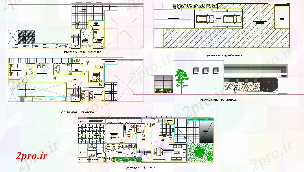دانلود نقشه مسکونی ، ویلایی ، آپارتمان طرحی جزئیات خانه طراحی 10 در 24 متر (کد52461)