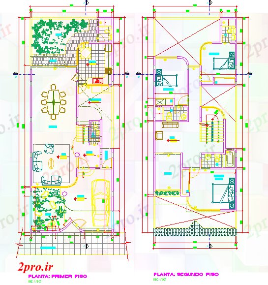 دانلود نقشه مسکونی ، ویلایی ، آپارتمان طرحی خانه طرحی 7 در 19 متر (کد52499)