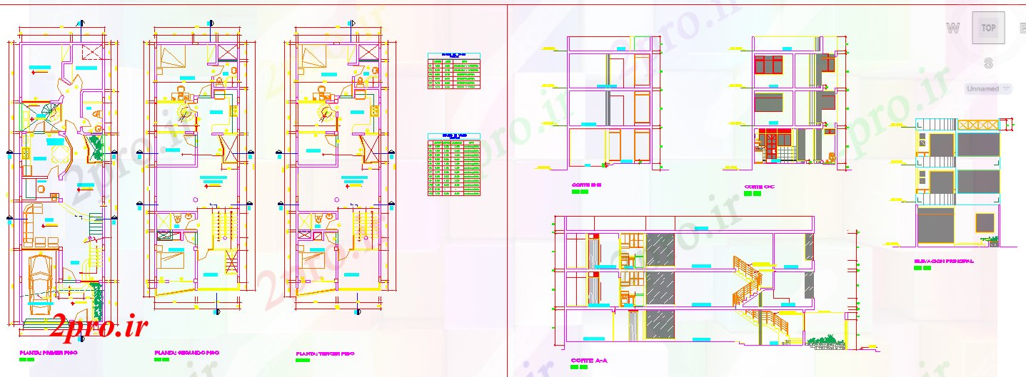 دانلود نقشه مسکونی ، ویلایی ، آپارتمان خانه ساده طراحی 6 در 18 متر (کد52506)