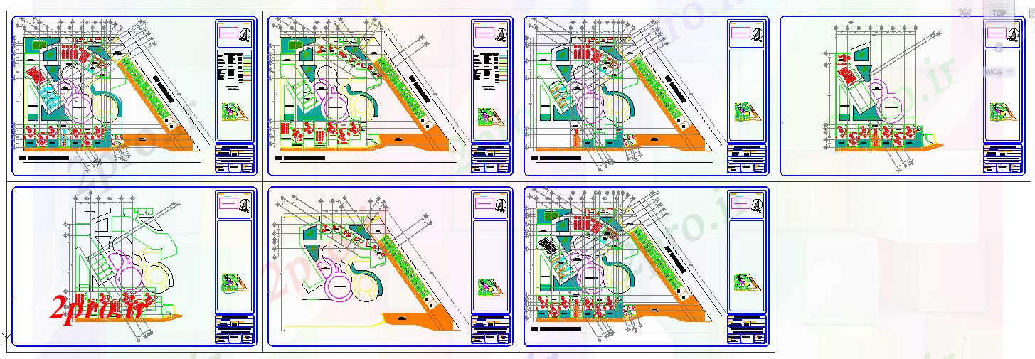 دانلود نقشه باغ کودکان طراحی باغ 50 در 61 متر (کد52511)