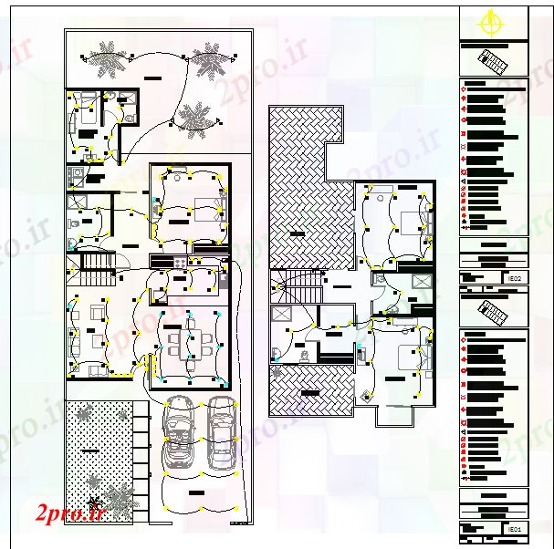 دانلود نقشه مسکونی ، ویلایی ، آپارتمان طراحی برق از ساختمان مسکونی 10 در 18 متر (کد52552)