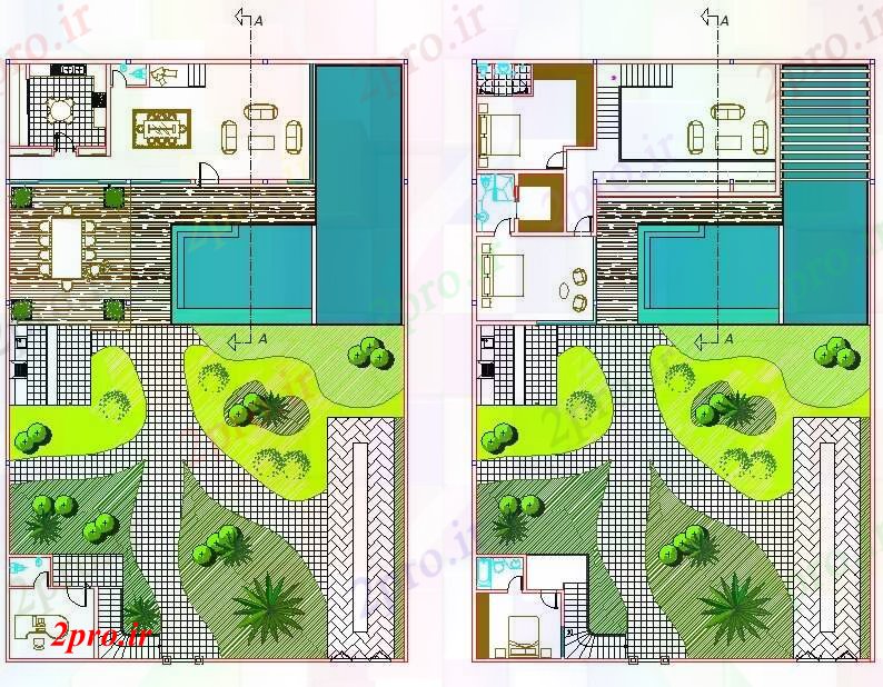 دانلود نقشه مسکونی ، ویلایی ، آپارتمان دوبلکس خانه طراحی 14 در 20 متر (کد52572)