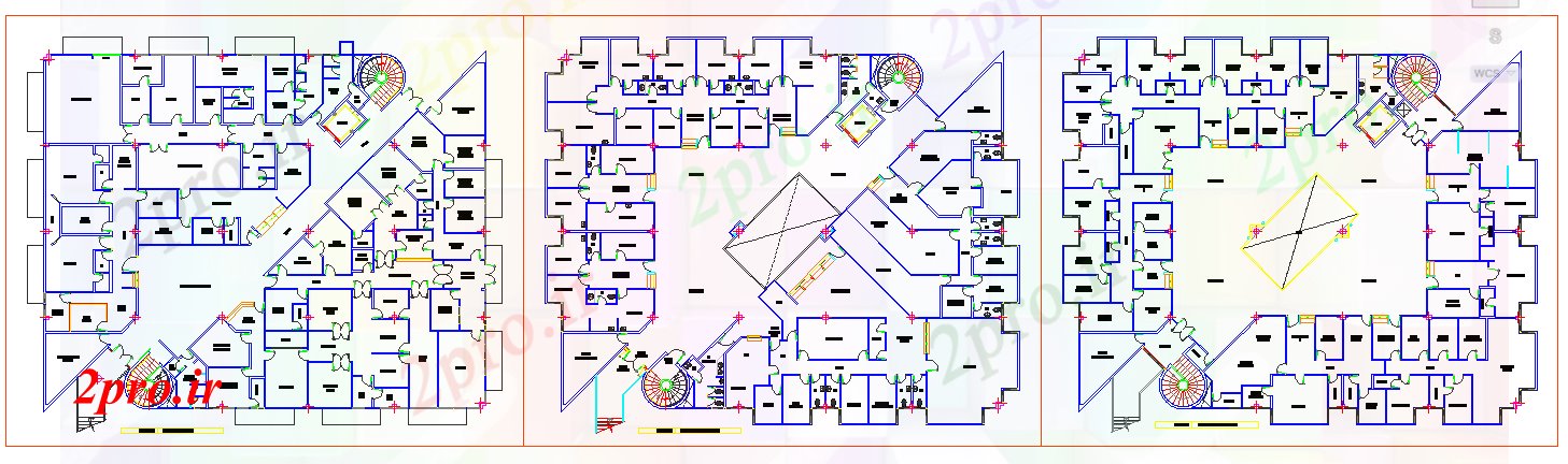 دانلود نقشه بیمارستان - درمانگاه - کلینیک طرحی مرکز پزشکی 30 در 37 متر (کد52608)