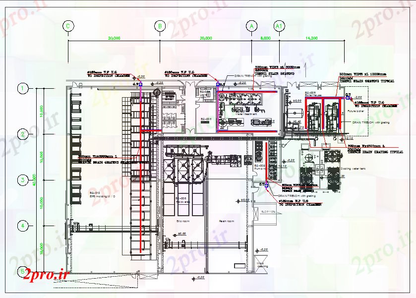 دانلود نقشه هایپر مارکت - مرکز خرید - فروشگاه جزئیات طرحی ساختمان 40 در 60 متر (کد52627)