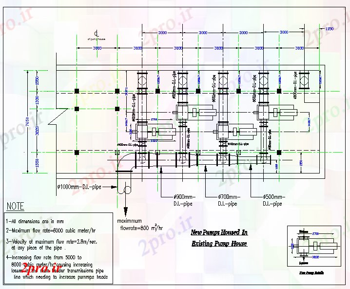 دانلود نقشه ماشین الات کارخانه پمپاژ طراحی ایستگاه (کد52636)