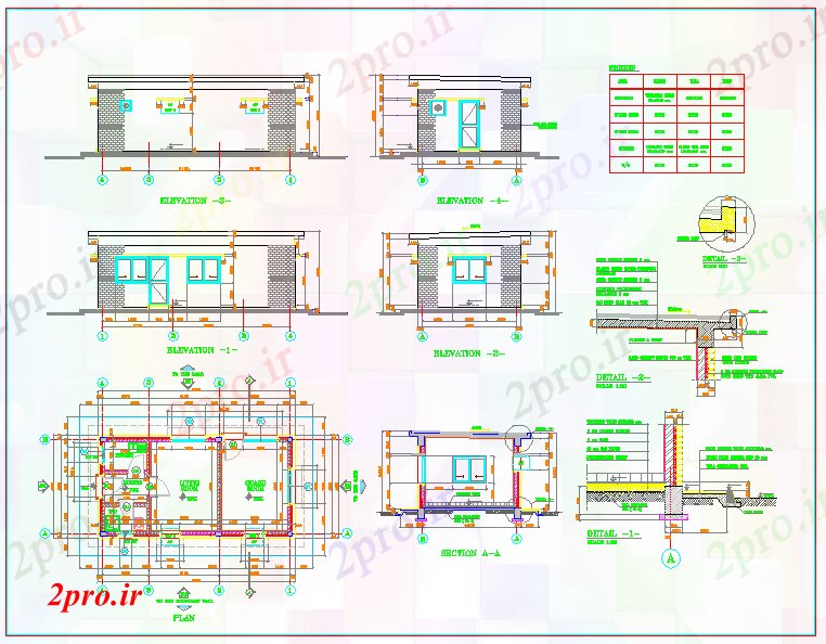 دانلود نقشه مسکونی ، ویلایی ، آپارتمان طرحی گارد خانه 5 در 8 متر (کد52651)