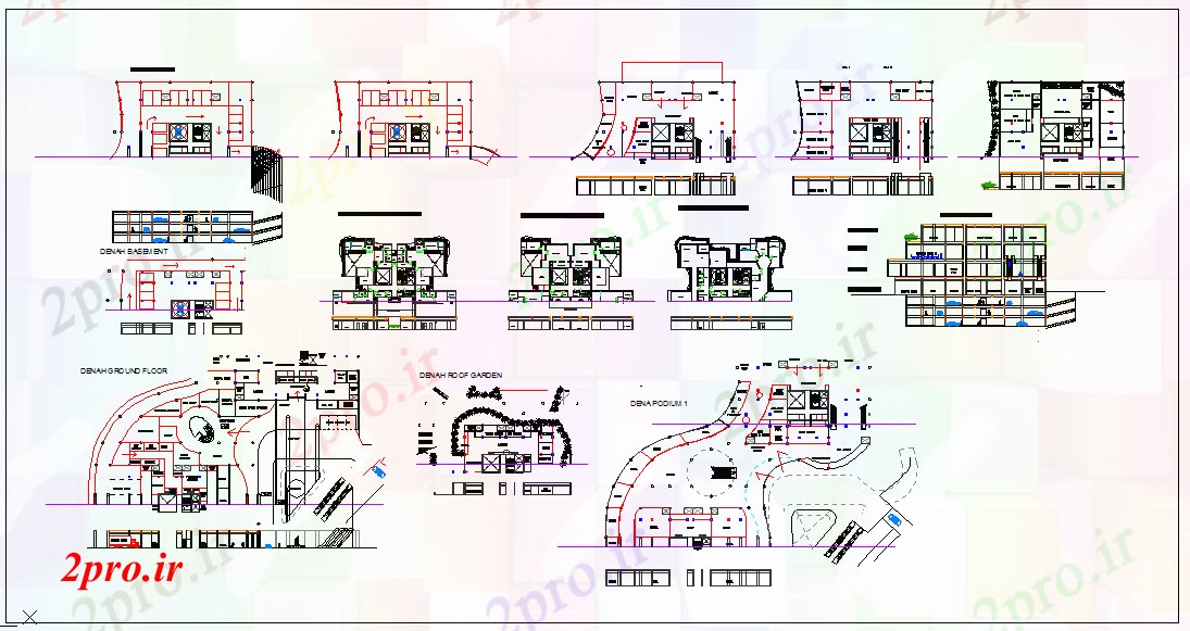 دانلود نقشه ساختمان دولتی ، سازمانی طراحی برج 26 در 42 متر (کد52679)