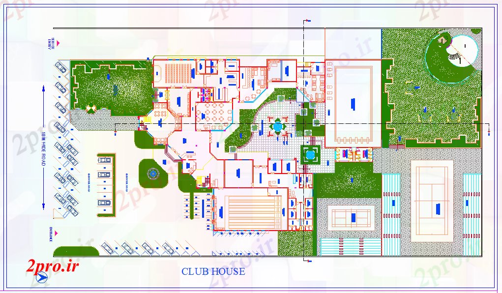 دانلود نقشه باشگاه باشگاه خانه 14 در 20 متر (کد52688)