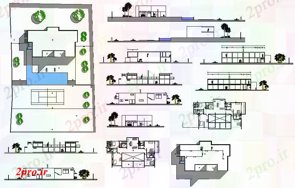 دانلود نقشه مسکونی ، ویلایی ، آپارتمان طرحی جزئیات خانه 15 در 24 متر (کد52689)