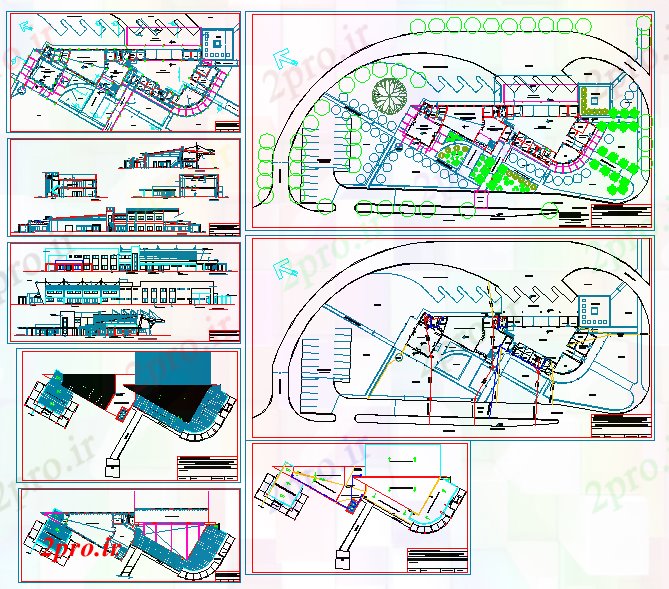 دانلود نقشه معماری معروف طرحی اتوبوس Turminal طراحی (کد52698)