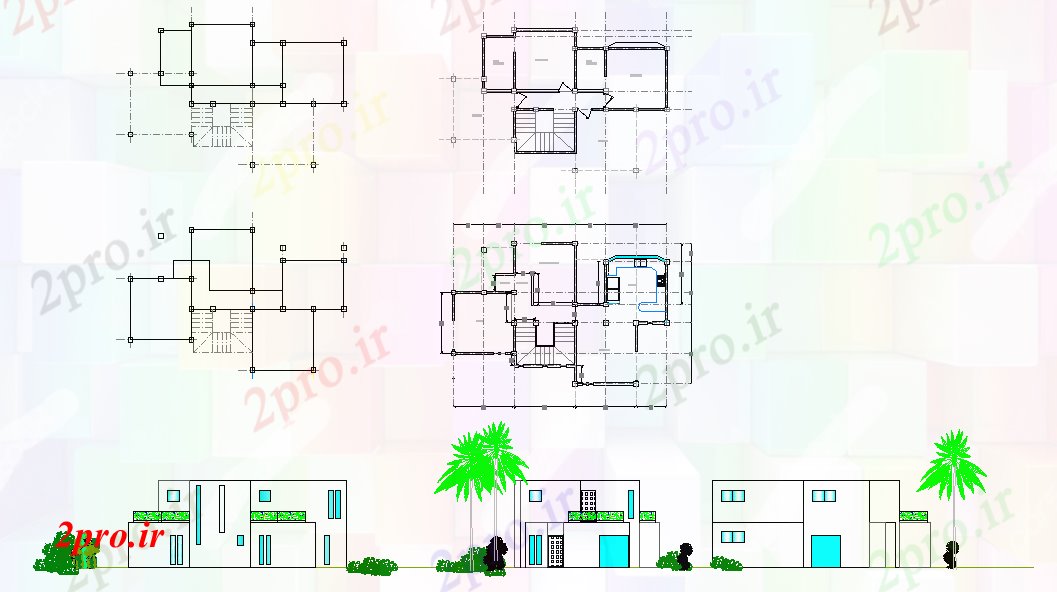 دانلود نقشه مسکونی ، ویلایی ، آپارتمان طرحی اصلی ساده 8 در 14 متر (کد52708)