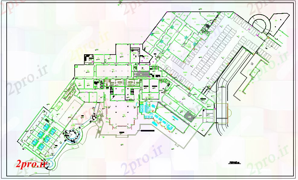 دانلود نقشه هتل - رستوران - اقامتگاه طرحی رستوران ژاپنی 150 در 255 متر (کد52716)
