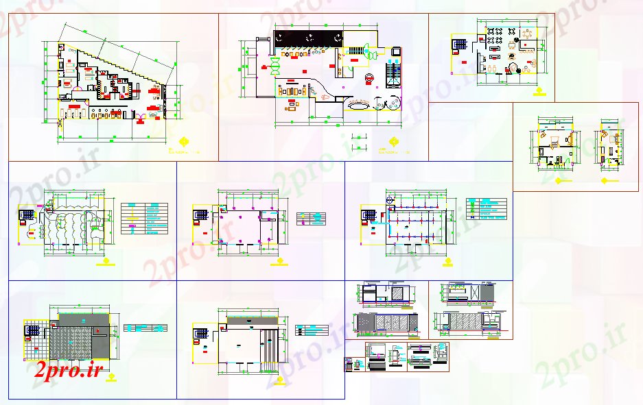 دانلود نقشه هتل - رستوران - اقامتگاه رستوران طرحی اتاق 20 در 27 متر (کد52717)