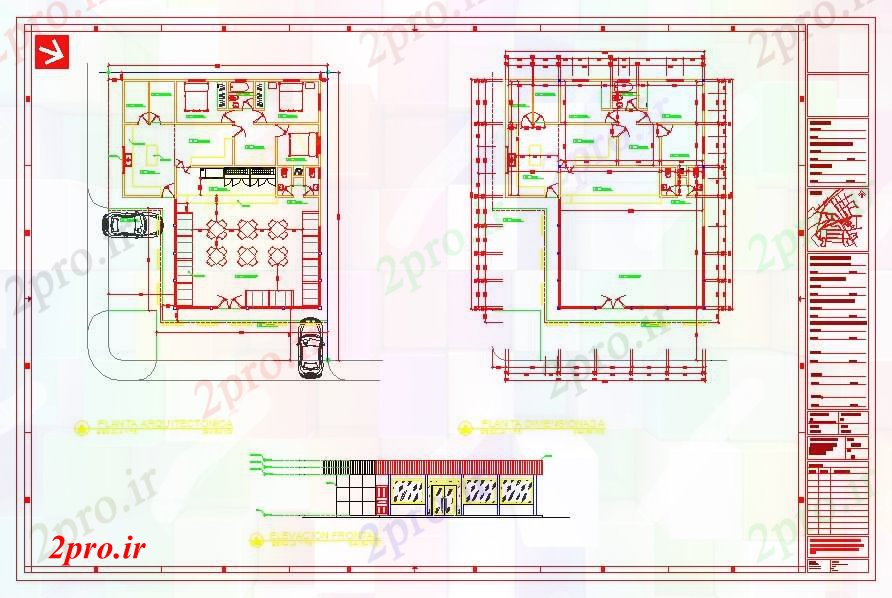 دانلود نقشه هتل - رستوران - اقامتگاه رستوران طراحی 14 در 17 متر (کد52719)